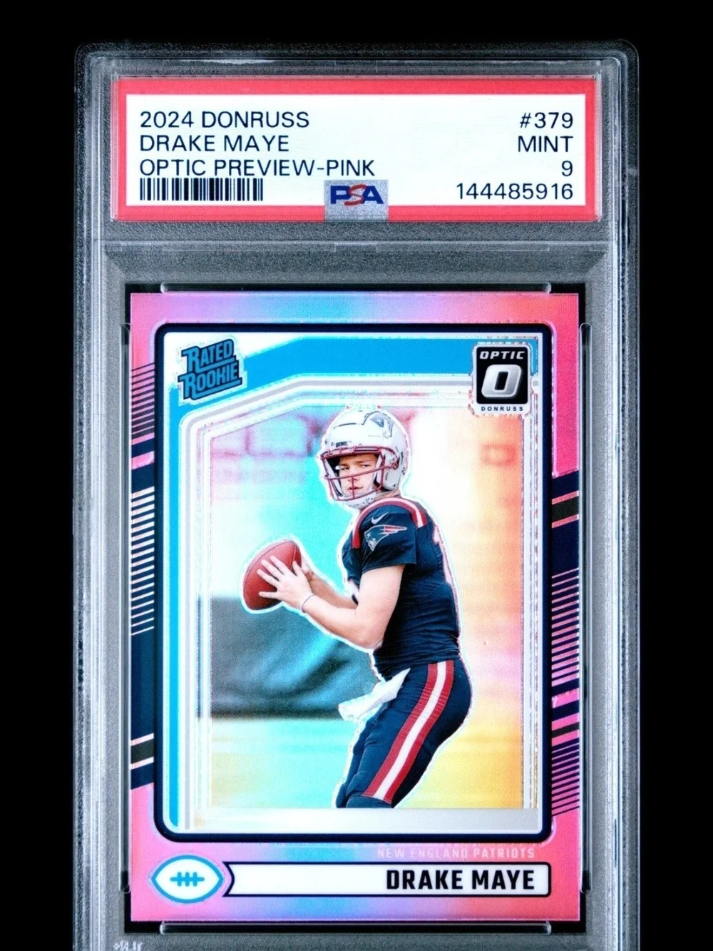 Panini Pink Optic Drake Maye Rookie Card - Vibrant Pink Border